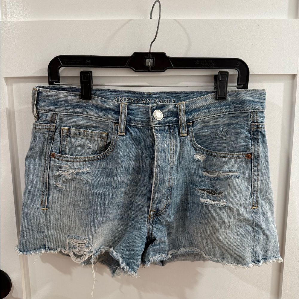 American Eagle Outfitters High Rise Women's Distressed Ripped Jean Shorts